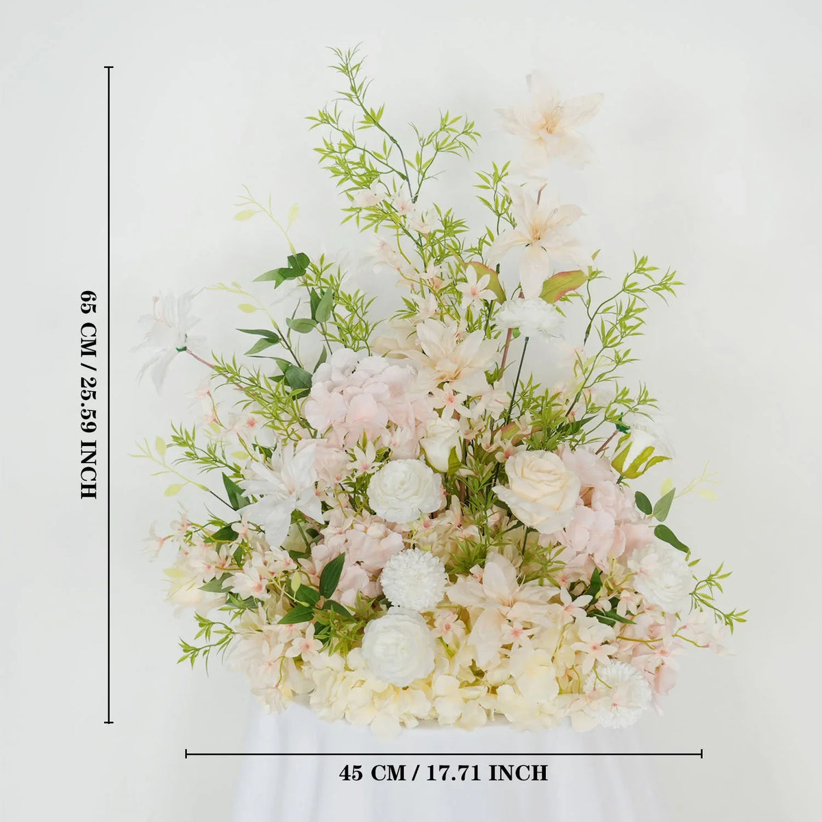Uflower Artificial White Pink Wedding KT Backdrop Flower Row Decor SET80091 - Uflower