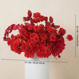 Uflower Rose Rouge Artificielle Mariage KT Toile de Fond Décoration Rangée de Fleurs SET80203