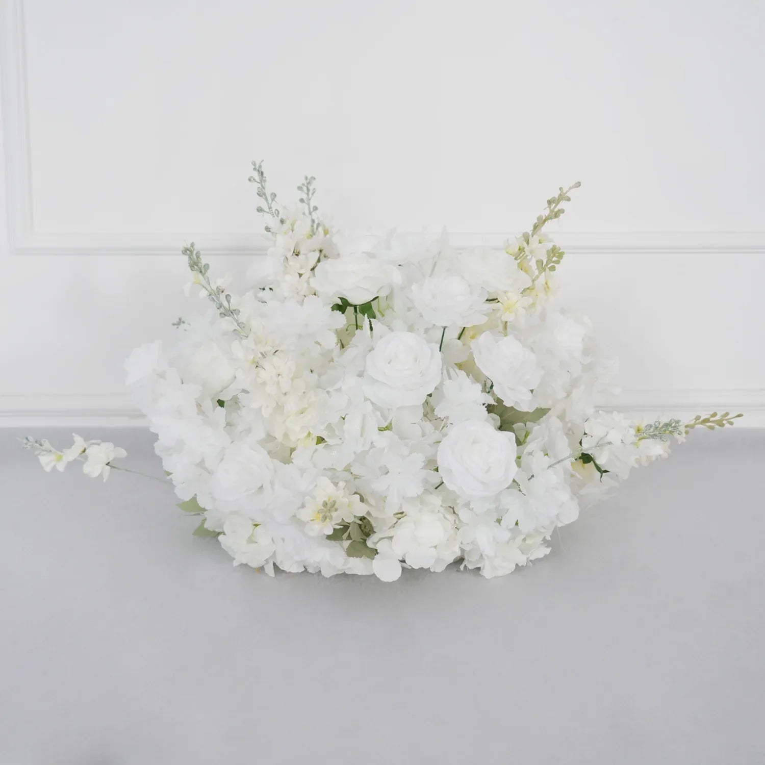 Uflower Artificial White Rose Flower Arrangement Wedding Backdrop Decor Props SET80052-01 - Uflower