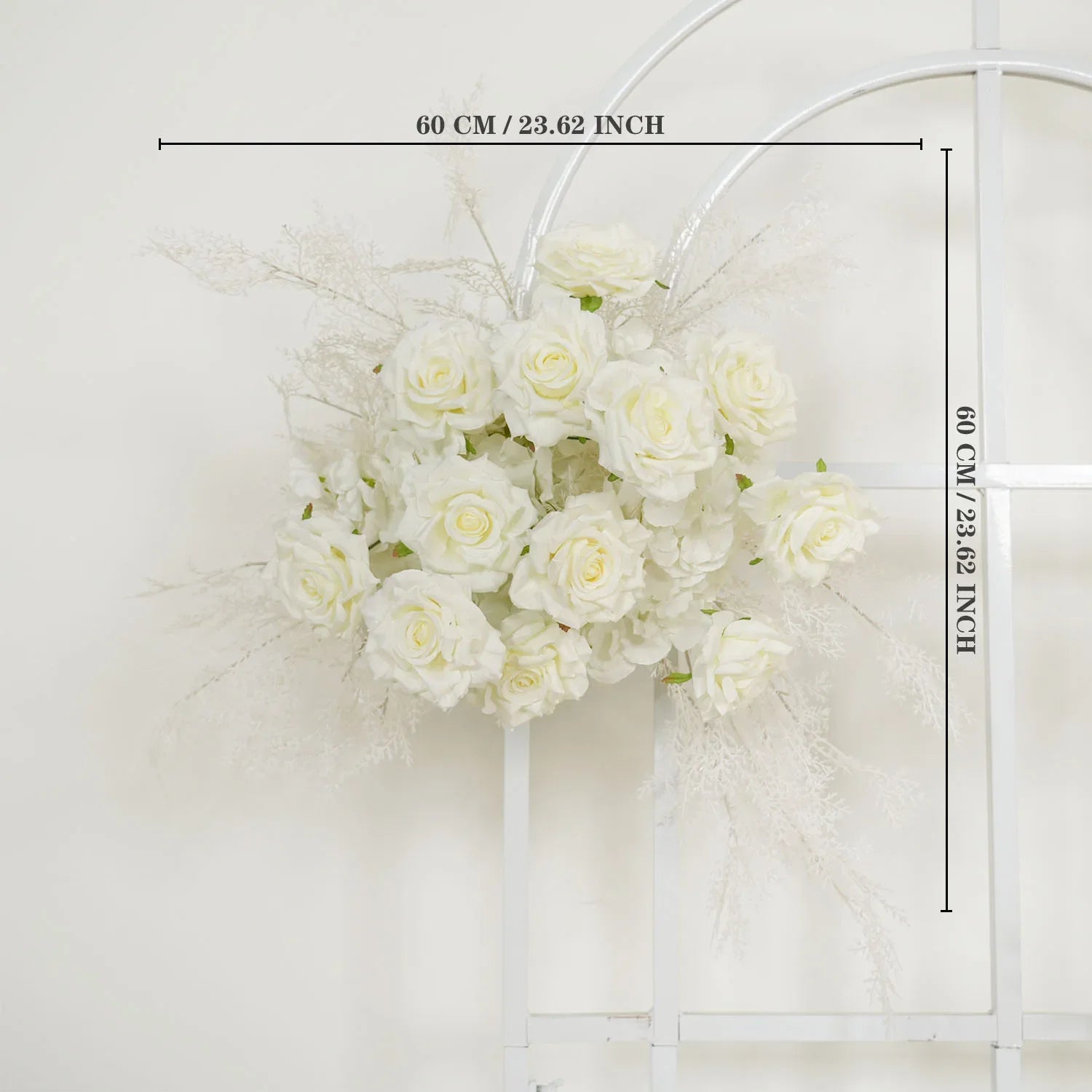 Uflower Artificial White Wedding KT Backdrop Flower Row Decor SET80061 - Uflower