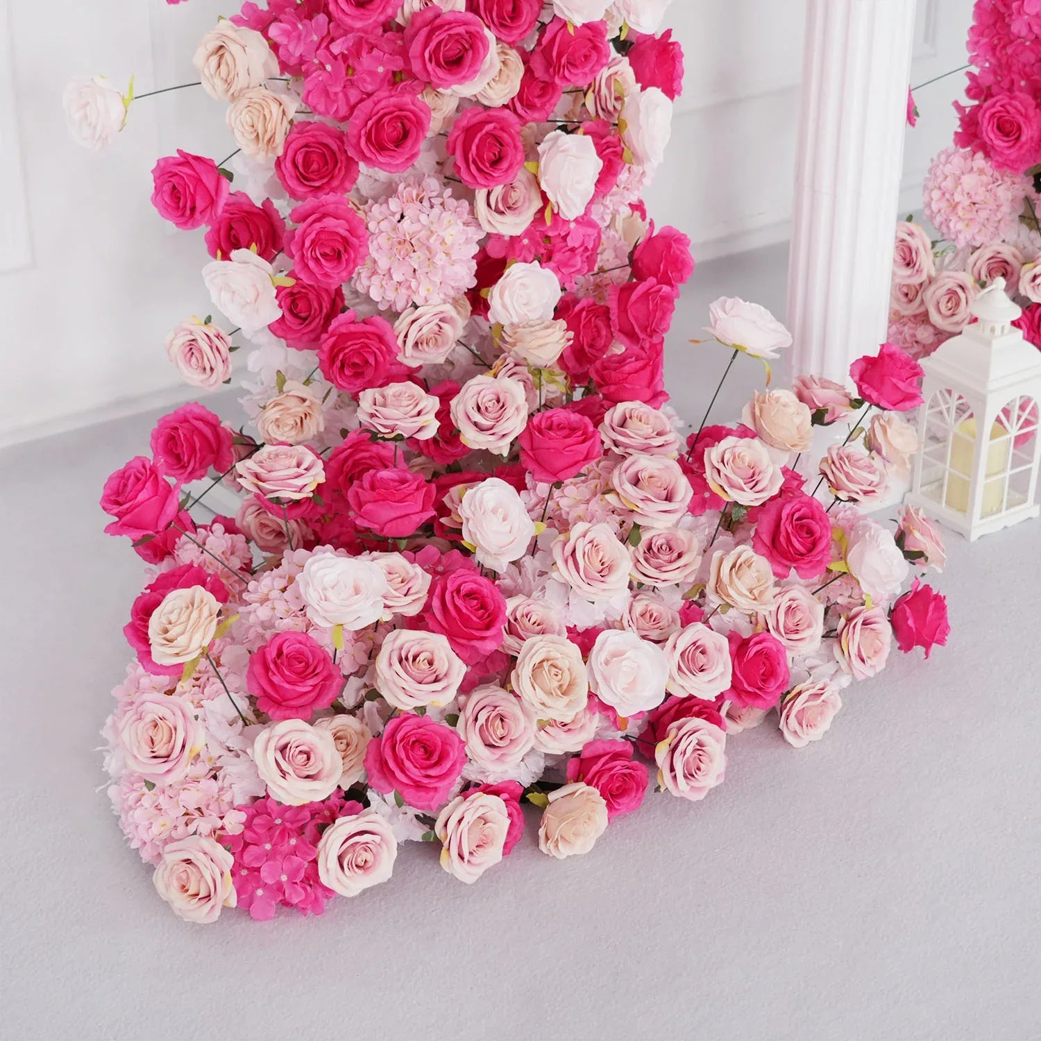 Uflower Rose red rose wedding background arch KT board decoration flower arrangement SET80092 - Uflower