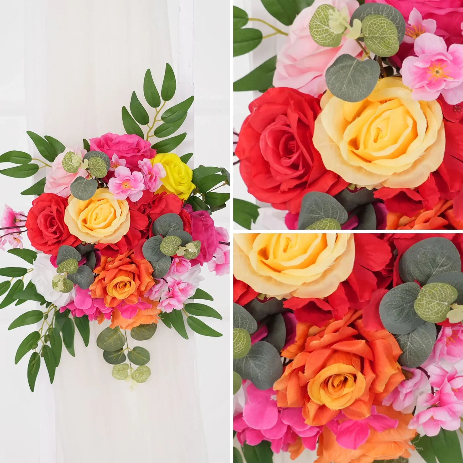 Uflower Colorful Artificial Wedding KT Backdrop Flower Row Decor SET80115 - Uflower