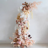 Uflower Brown Floral Arrangement Horn Arch Wedding Backdrop Props SET80222-01