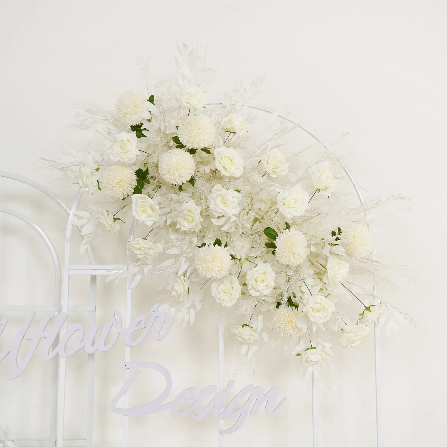 Uflower Artificial White Wedding KT Backdrop Flower Row Decor SET80061 - Uflower