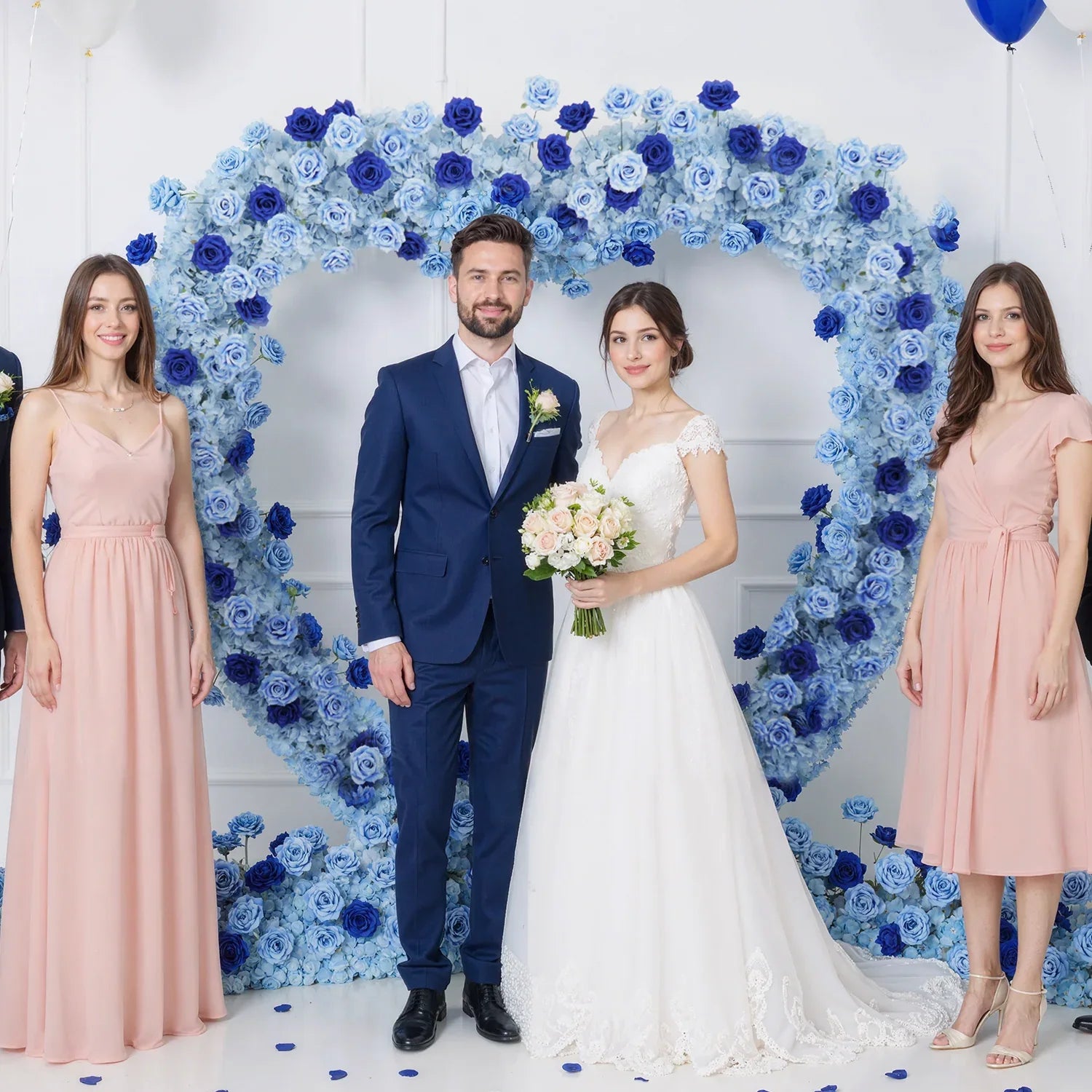 Uflower 2m*2m Blue Rose Heart Arch Wedding Decor SET80034 - Uflower