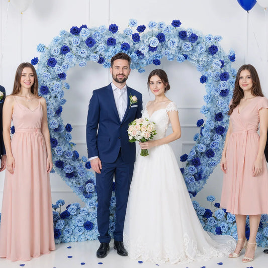 Uflower 2m*2m Blue Rose Heart Arch Wedding Decor SET80034 - Uflower