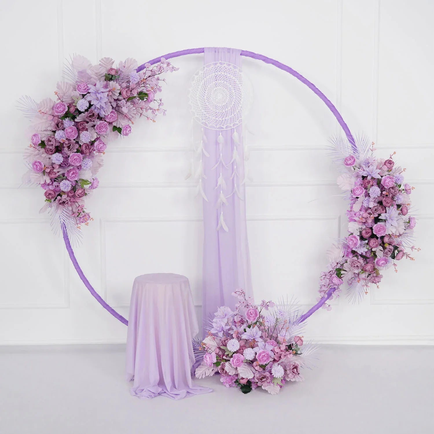 Artificial Purple Wedding KT Backdrop Flower Row Decor SET80067 - Uflower