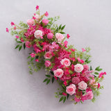 Uflower Rose Red Rose Greenery Flower Row Wedding KT Backdrop Decor SET80130 - Uflower