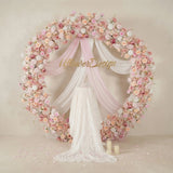 Uflower Pink White Rose Flower Arrangement Table Runner Wedding Round Arch SET80184
