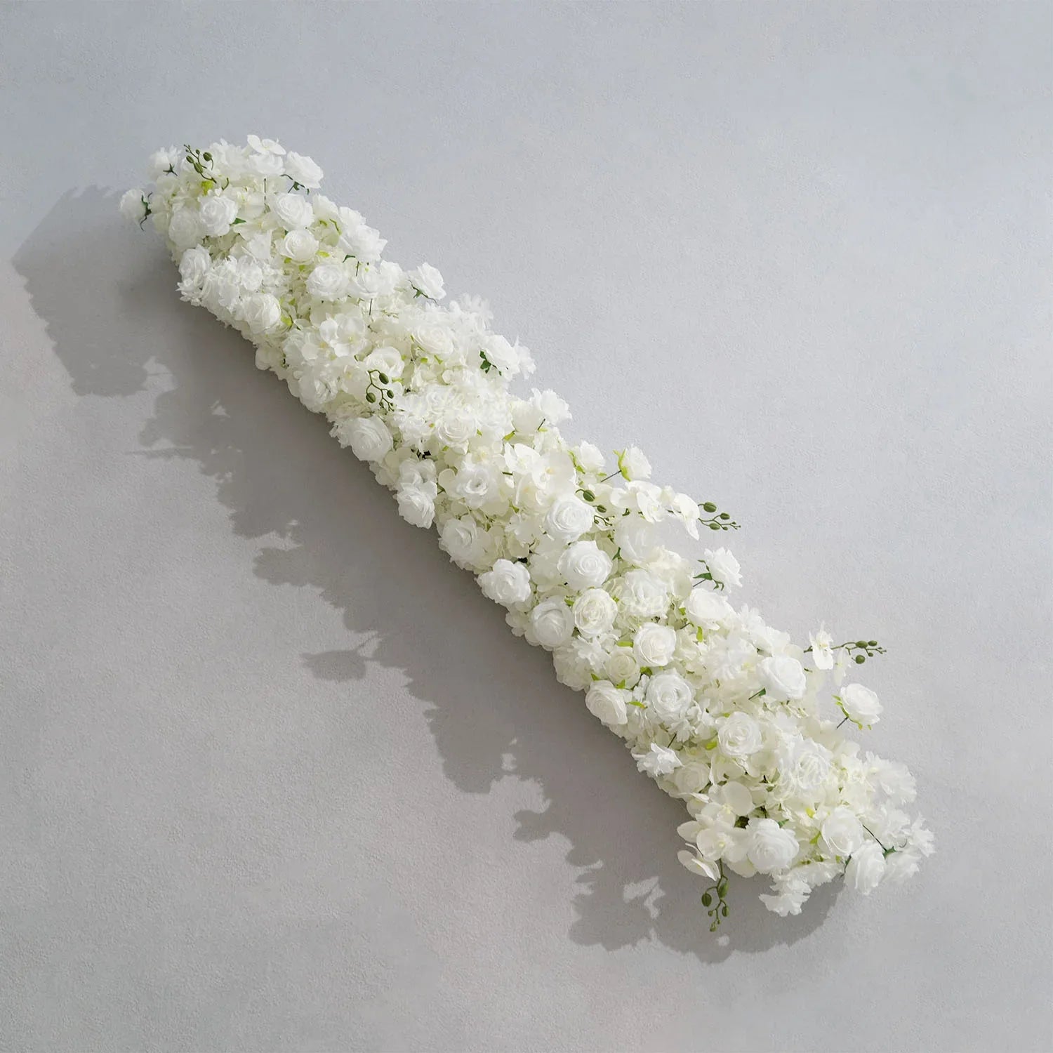 Uflower White Orchid Rose Table Runner Sofa Floral Wedding Backdrop Decor SET80185 - Uflower