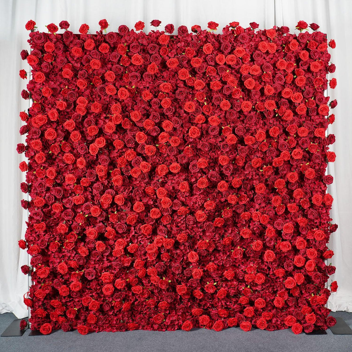 Uflower Artificial Red Rose Flower Wall Wedding Roller Blind Decor SET80013 - Uflower