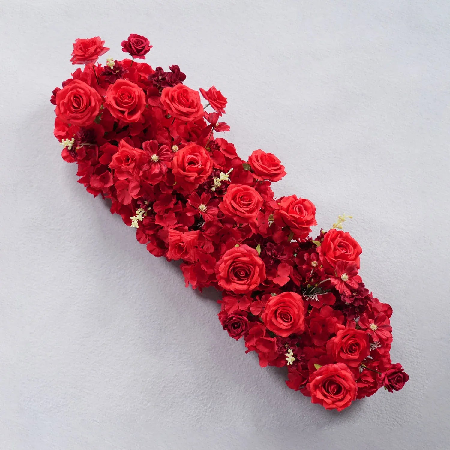 Uflower Artificial Red Rose Flower Row Sofa Table Runner Floor Flower Arrangement MC80126 - Uflower
