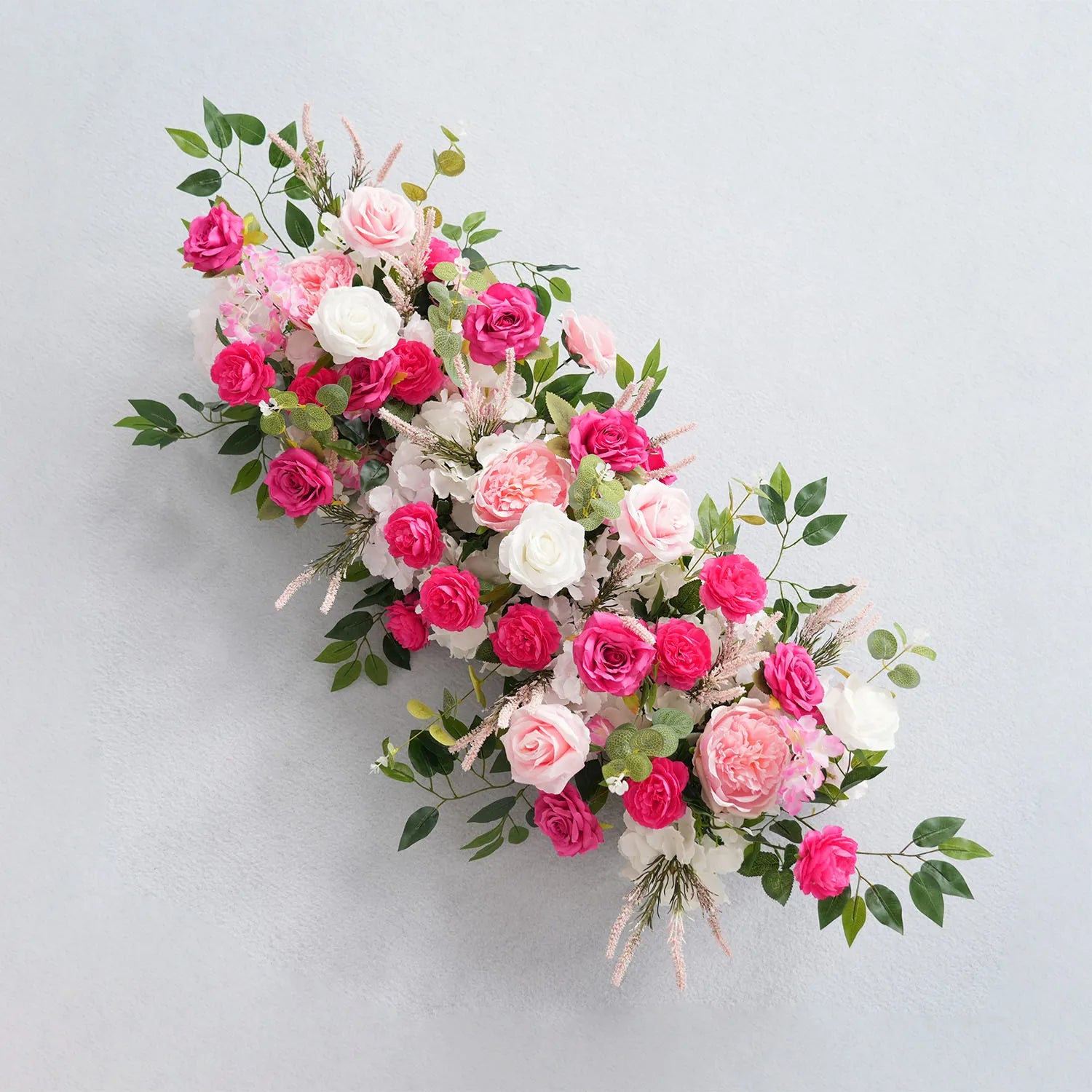 Uflower Pink Floral Arrangement Wedding Backdrop Party Flower Row Decor MC80083-01