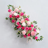 Uflower Décoration florale rose pour toile de fond de mariage, rangée de fleurs pour fête MC80083-01