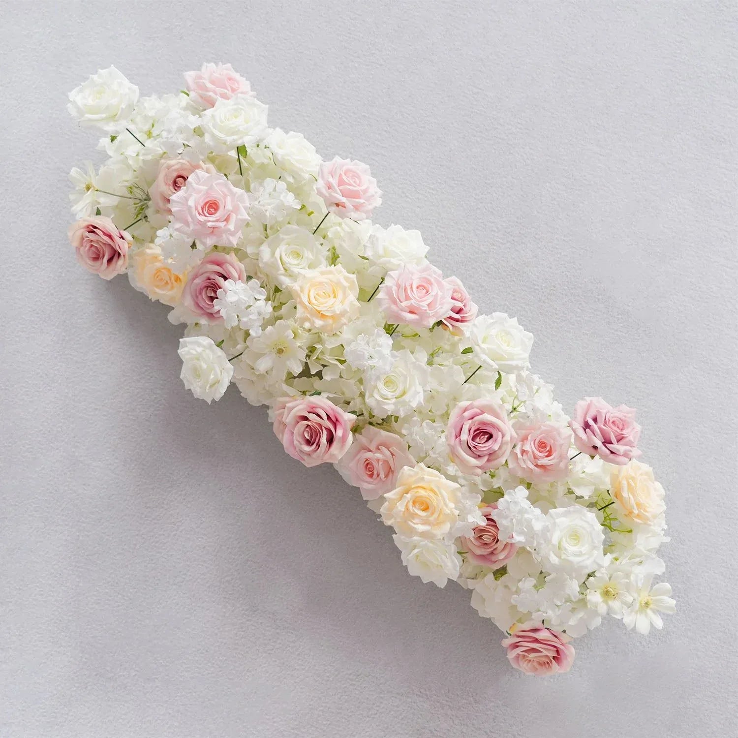 Uflower Champagne Pink Rose Table Runner Sofa Floral Wedding Backdrop Decor SET80132 - Uflower