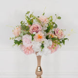 Uflower Pink White Rose Green Leaf Table Centerpieces Floral Ball Wedding Decoration MB80070 - Uflower