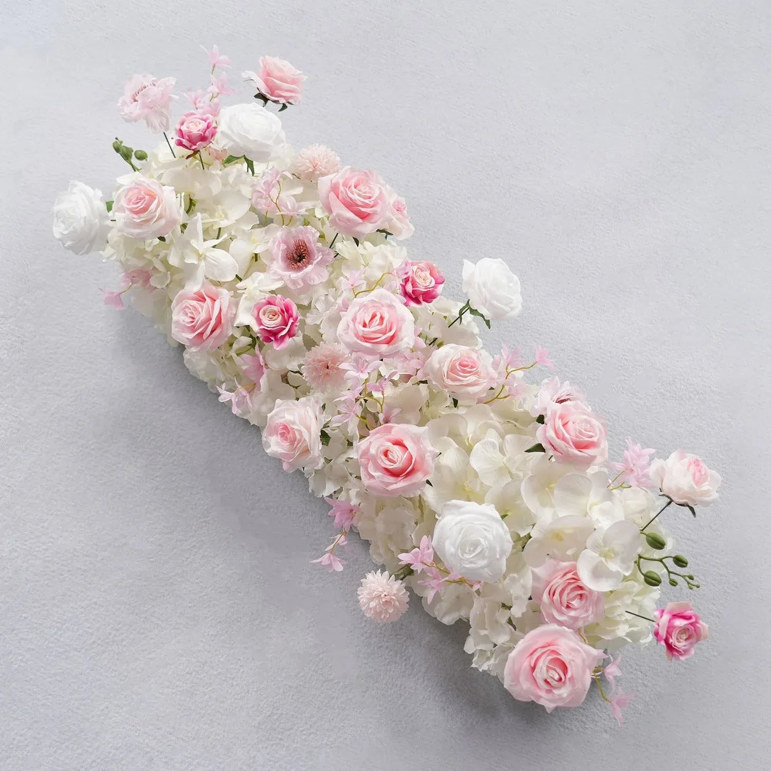 Uflower Artificial Pink White Flower Row Wedding KT Backdrop Decor SET80195 - Uflower