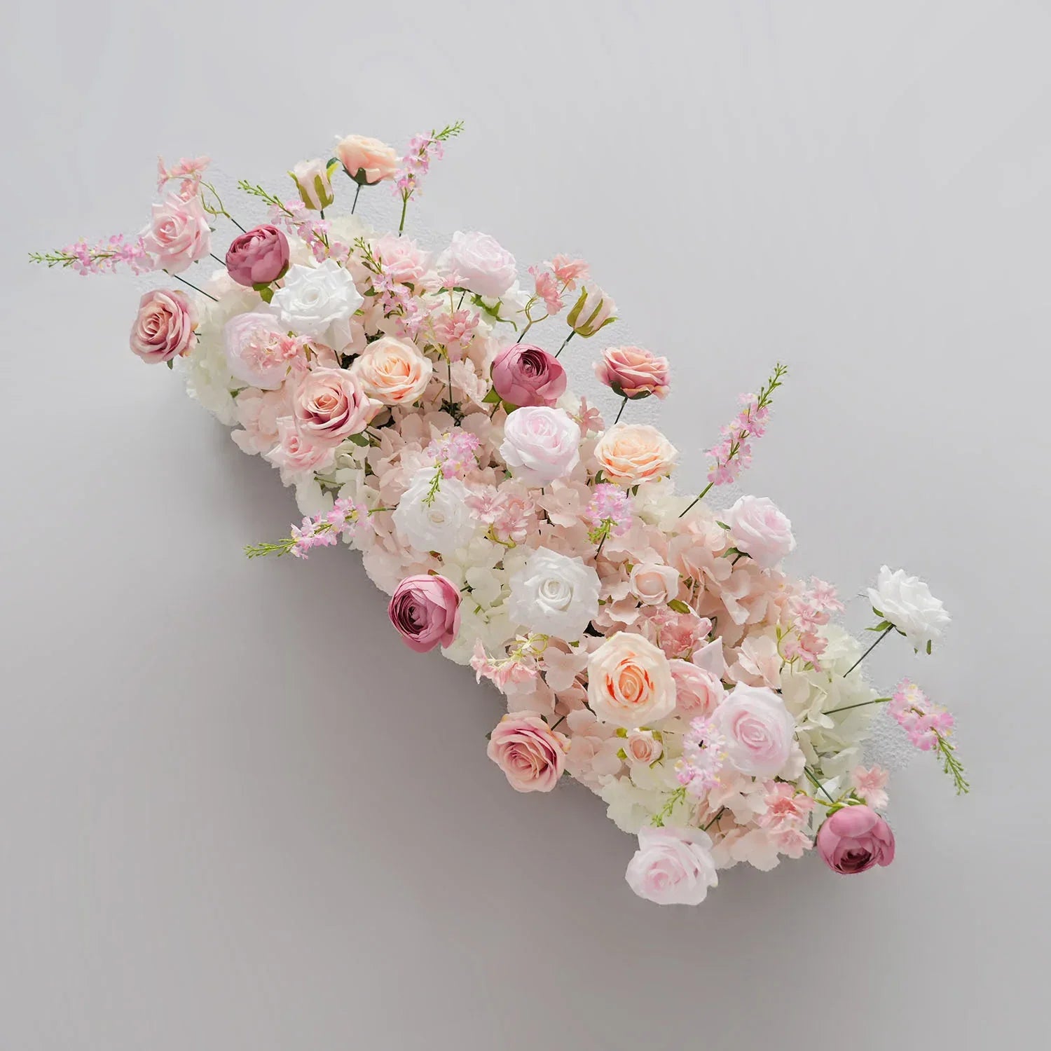 Uflower Pink Rose Sofa Table Runner Floor Flower Arrangement MC80024 - Uflower