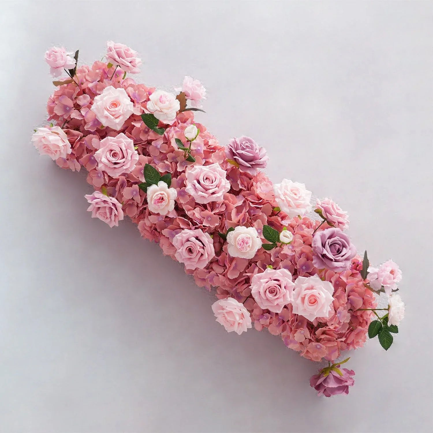 Uflower Purple Pink Floral Arrangement Wedding Party Backdrop Flower Row Decor SET80192 - Uflower