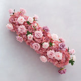 Uflower Purple Pink Floral Arrangement Wedding Party Backdrop Flower Row Decor SET80192 - Uflower