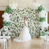 Uflower Artificial White Rose Wall Wedding Backdrop Decor SET80089