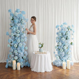Uflower Blue Rose Orchid Pompoms Wedding Background Arch KT Board Decorative Flower SET80084 - Uflower