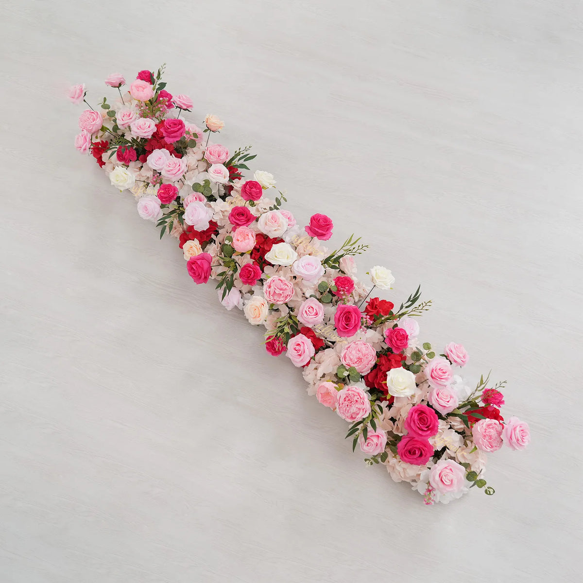 Uflower Pink Rose Table Runner Sofa Floral Wedding Backdrop Decor MC80281-01