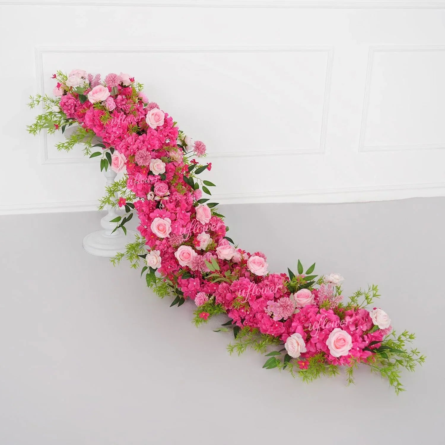 Uflower Rose Red Rose Greenery Flower Row Wedding KT Backdrop Decor SET80130 - Uflower