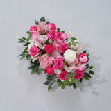 Uflower Décoration florale rose pour toile de fond de mariage, rangée de fleurs pour fête MC80083-01