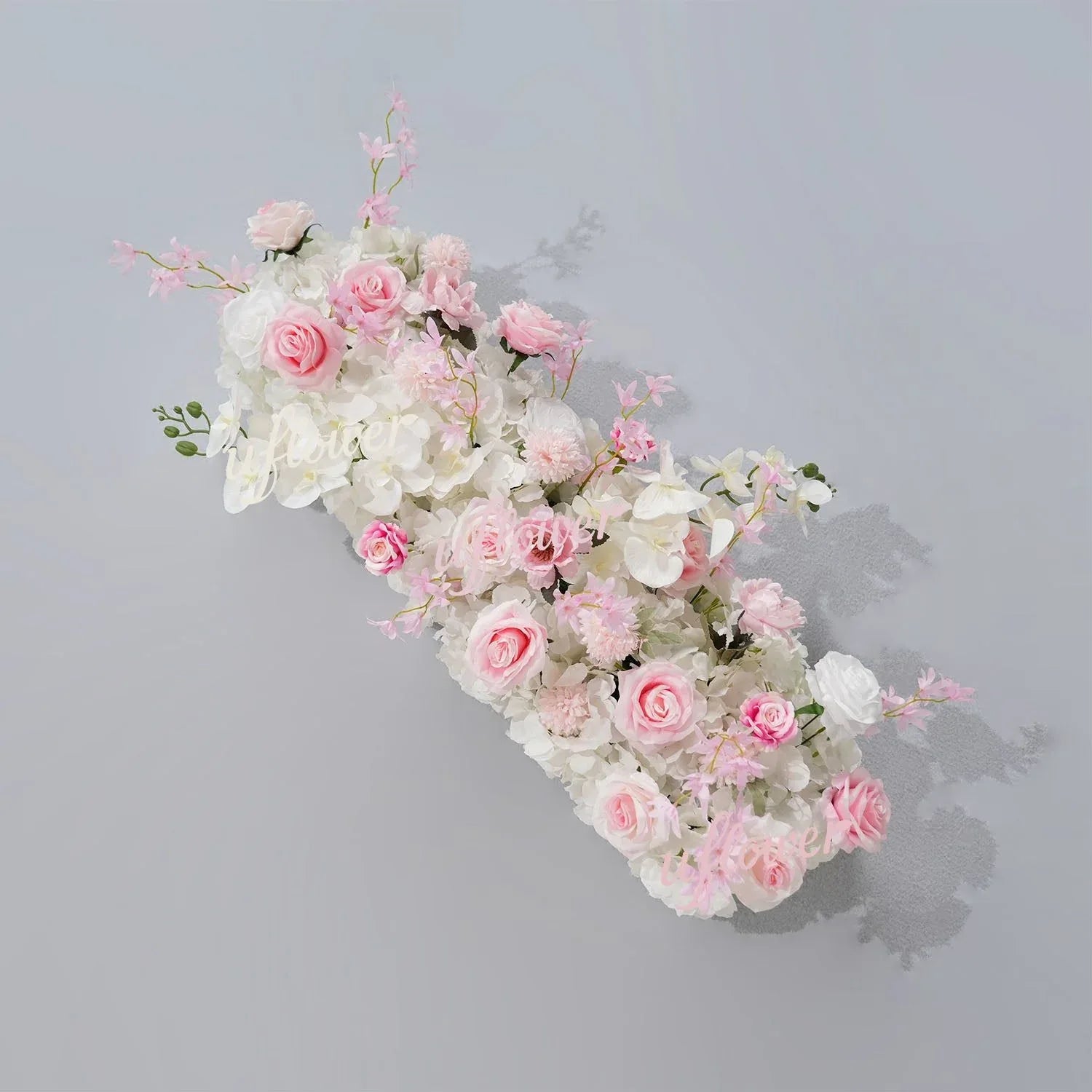 Uflower Artificial Pink White Flower Row Wedding KT Backdrop Decor SET80195 - Uflower