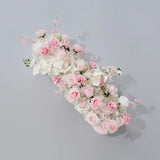 Uflower Artificial Pink White Flower Row Wedding KT Backdrop Decor SET80195 - Uflower