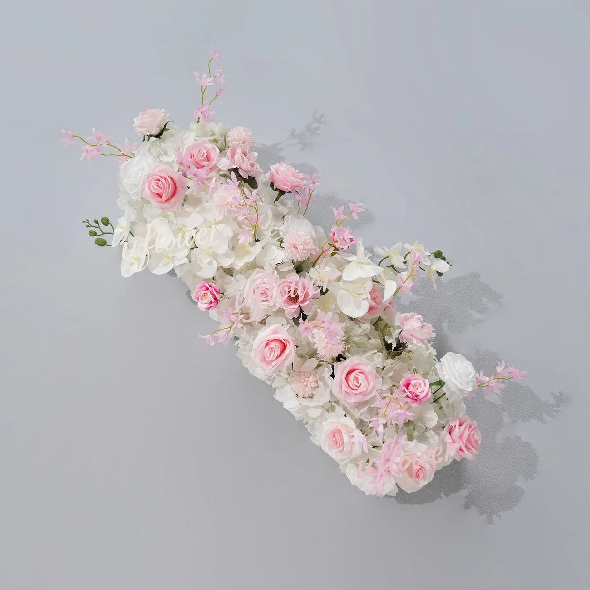 Uflower Artificial Pink White Flower Row Wedding KT Backdrop Decor SET80195 - Uflower