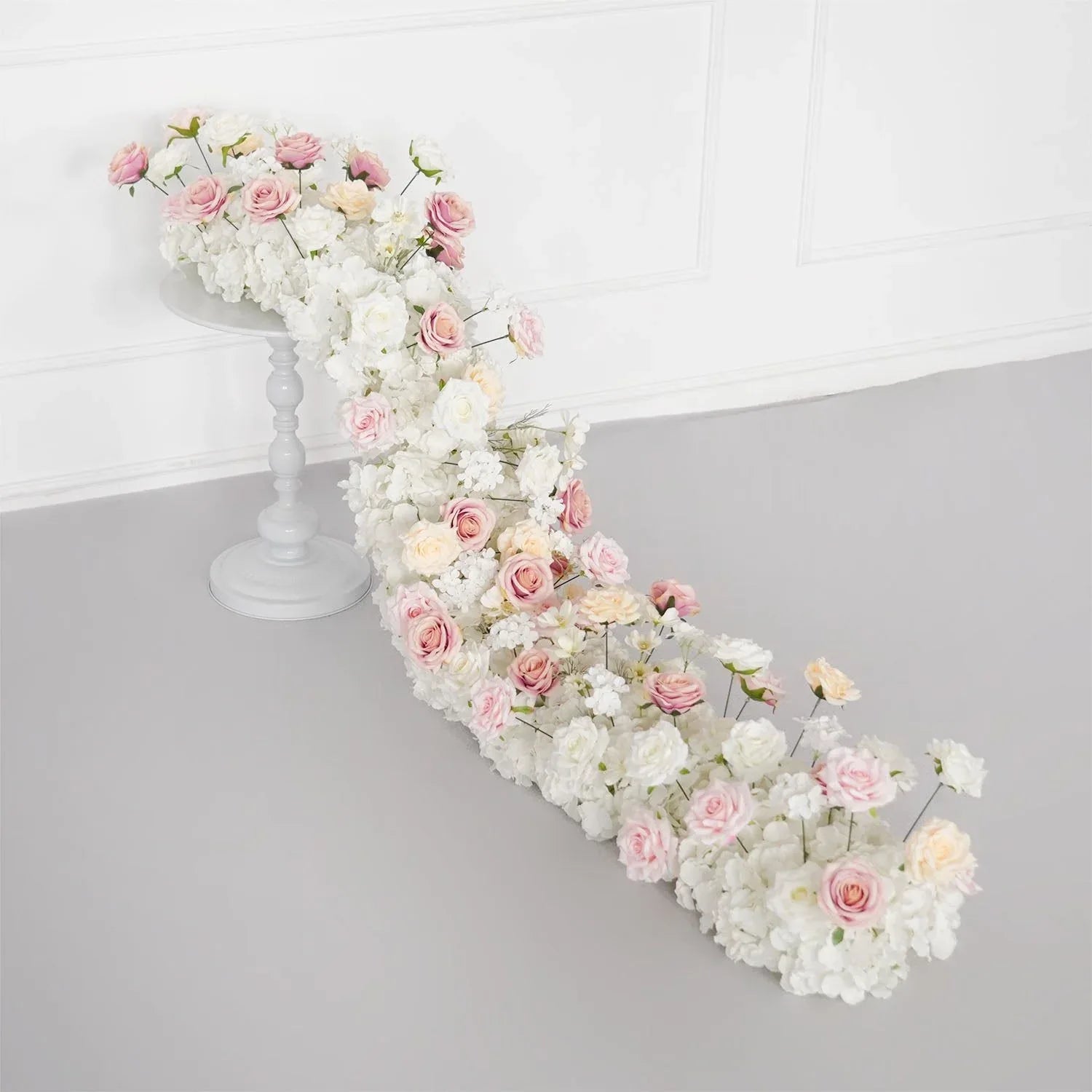 Uflower Champagne Pink Rose Table Runner Sofa Floral Wedding Backdrop Decor SET80132 - Uflower
