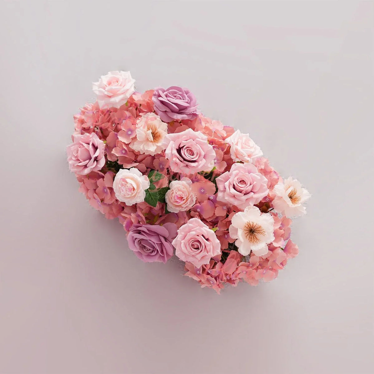 Uflower Purple Pink Floral Arrangement Wedding Party Backdrop Flower Row Decor SET80192 - Uflower