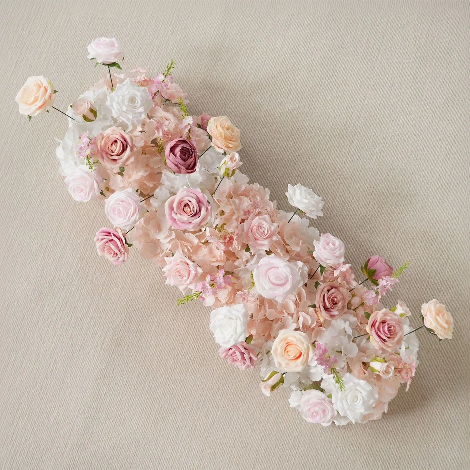 Uflower Artificial Pink White Flower Row Wedding KT Backdrop Decor SET80152 - Uflower