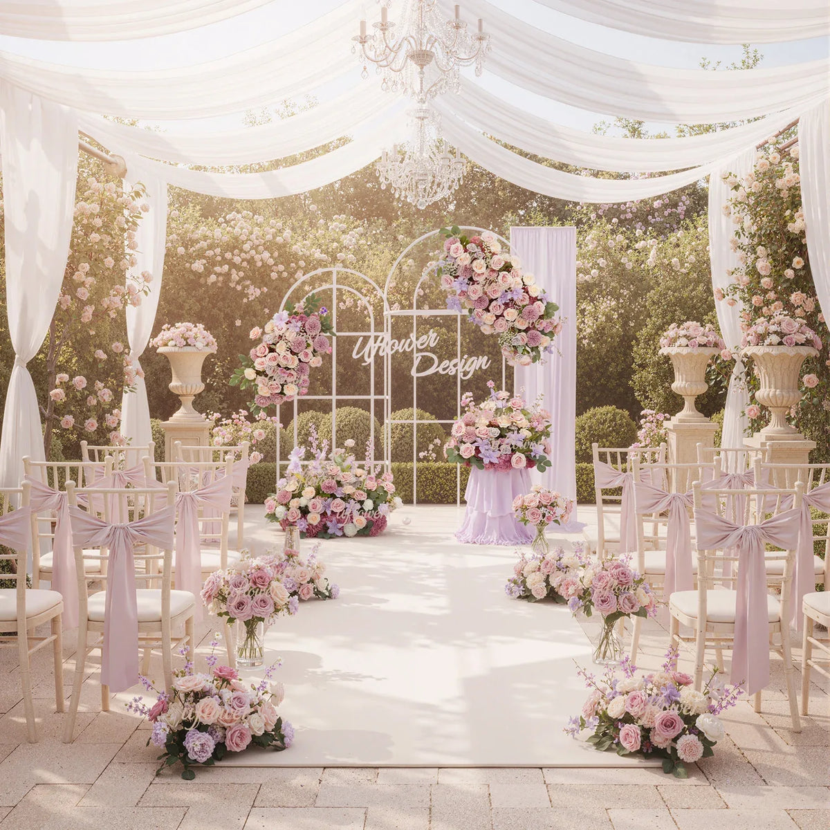 Uflower Artificial Purple Wedding KT Backdrop Flower Row Decor SET80063 - Uflower
