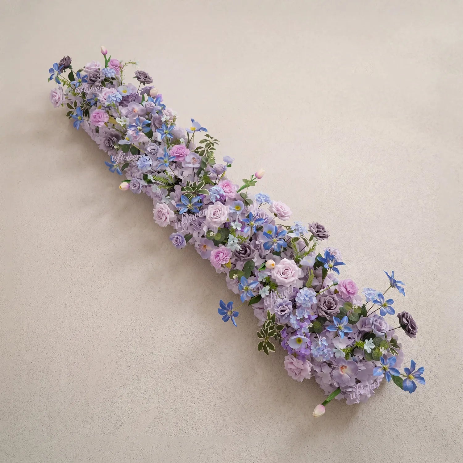 Uflower Purple Floral Row Wedding & Party Table Runner Decor MC80312-01