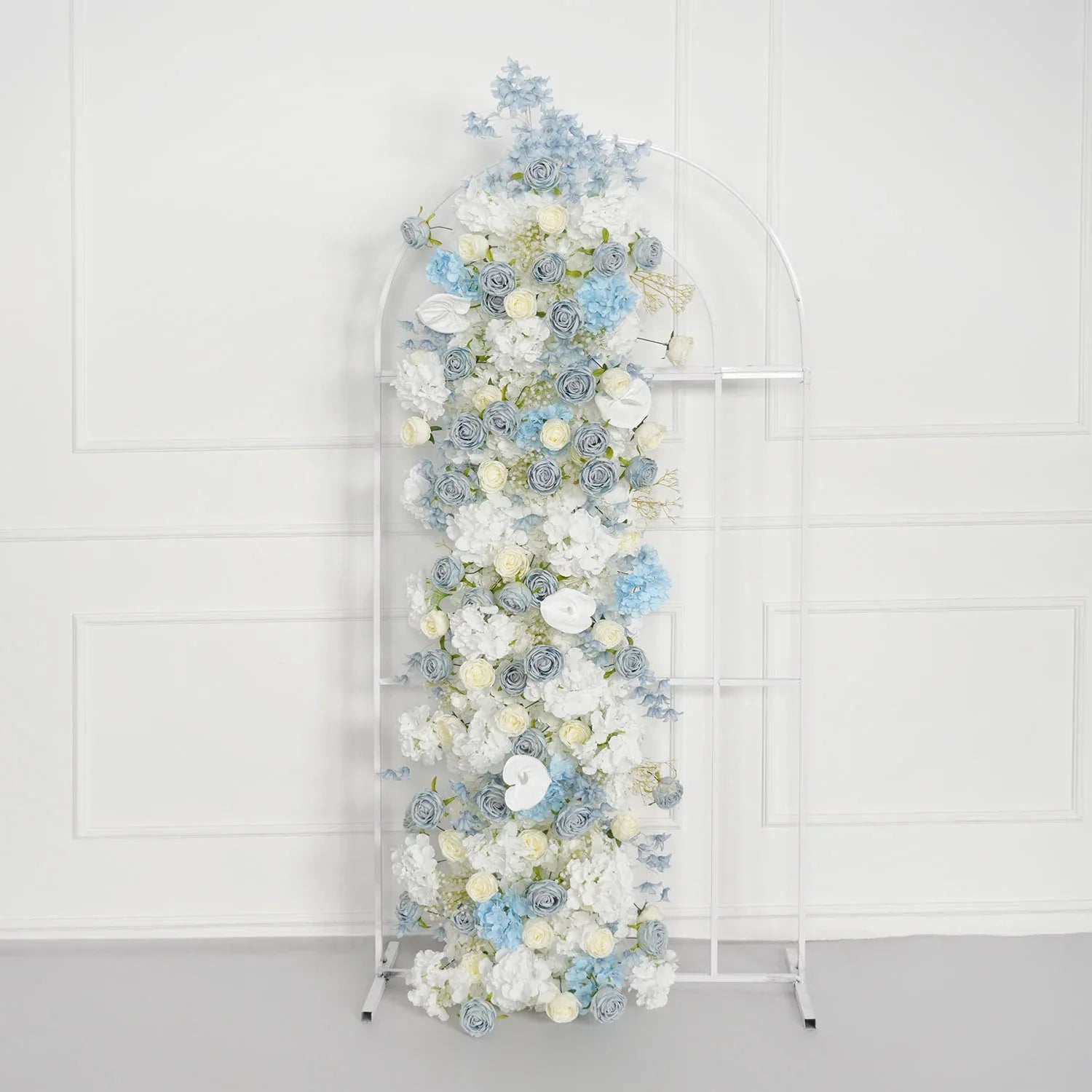 Uflower Blue White Flower Wedding Backdrop Arch Floral Arrangement SET80121 - Uflower