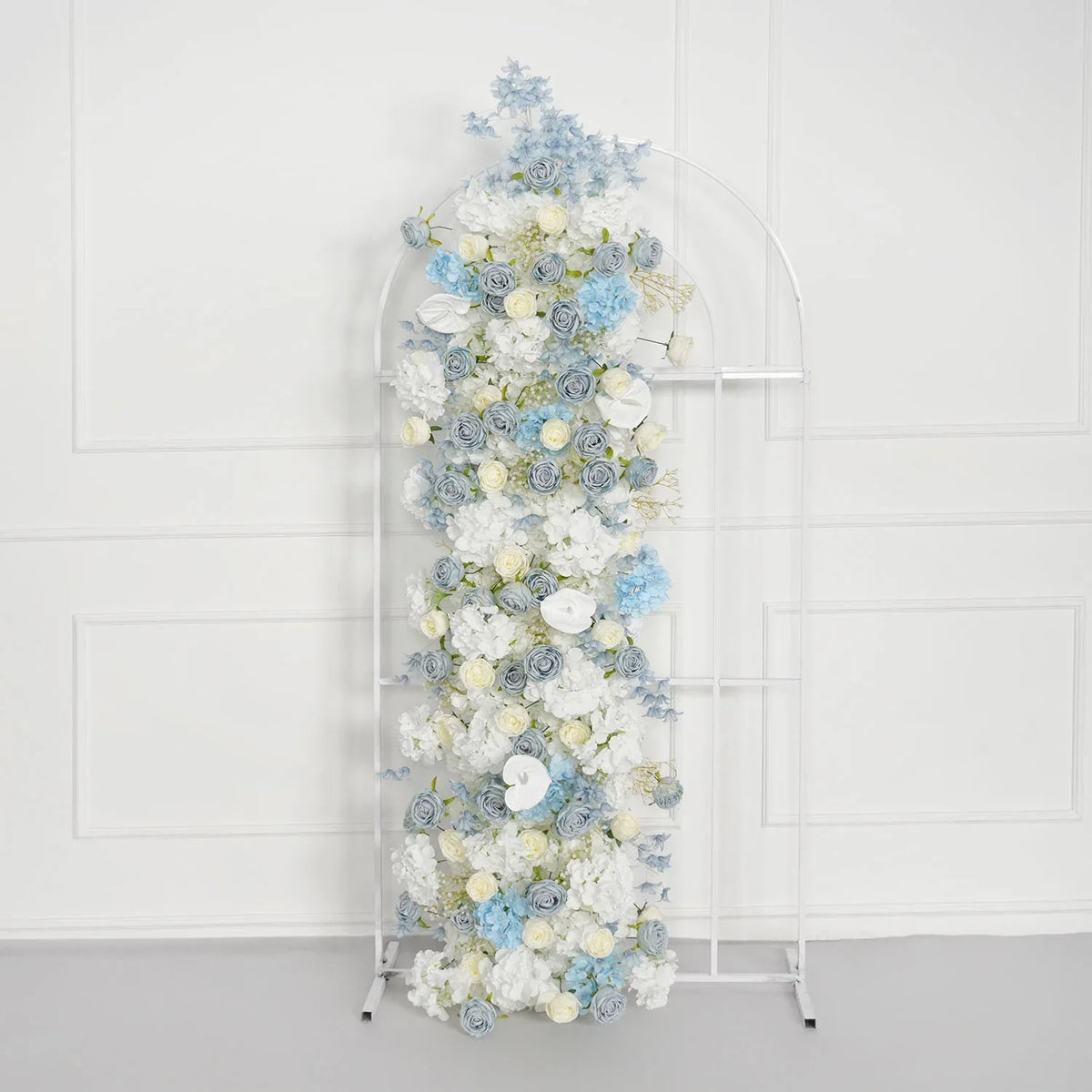 Uflower Blue White Flower Wedding Backdrop Arch Floral Arrangement SET80121 - Uflower
