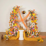 Uflower Orange Yellow Flower Horn Arch Wedding Party Birthday Backdrop Decor SET80139 - Uflower