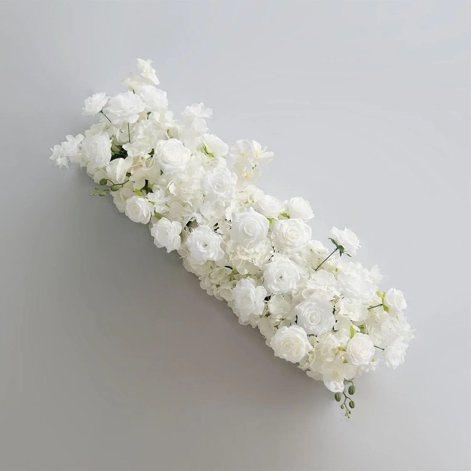 Uflower White Orchid Rose Table Runner Sofa Floral Wedding Backdrop Decor SET80185 - Uflower