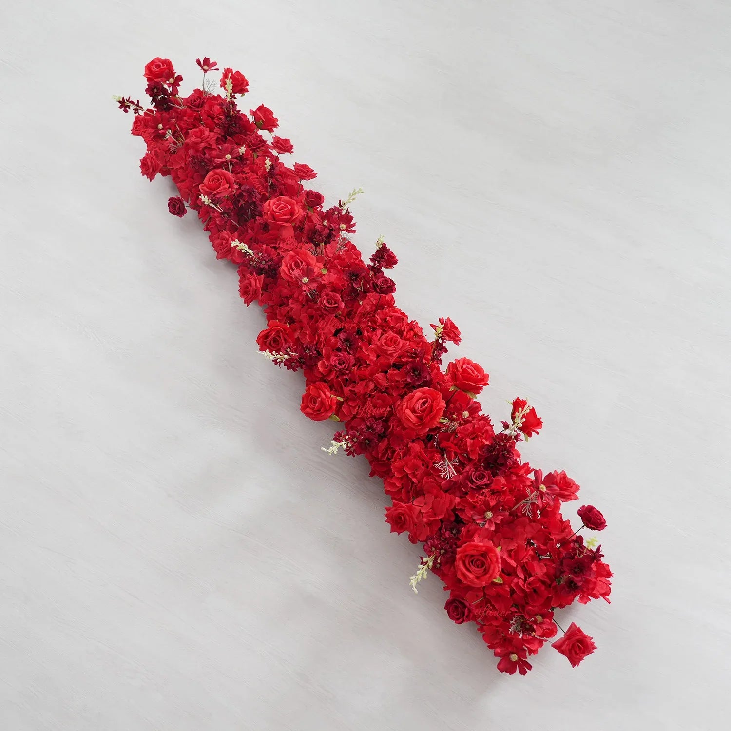 Uflower Artificial Red Rose Flower Row Sofa Table Runner Floor Flower Arrangement MC80126 - Uflower