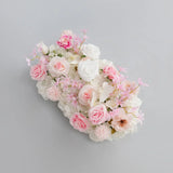Uflower Artificial Pink White Flower Row Wedding KT Backdrop Decor SET80195 - Uflower