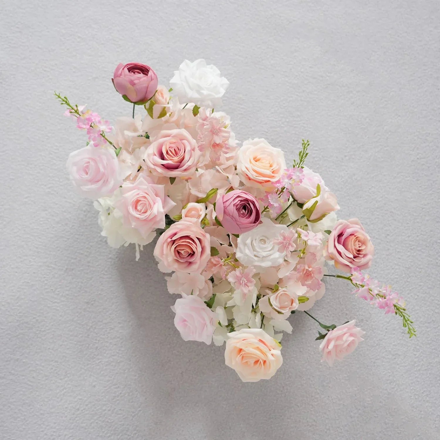 Uflower Artificial Pink White Flower Row Wedding KT Backdrop Decor SET80152 - Uflower