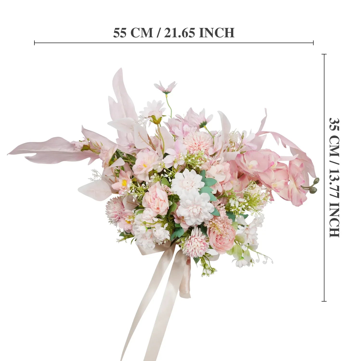 Uflower Pink White Series Bride Bouquet Wrist Corsage Groom Boutonniere Wedding Event Supplies SET80080-09 - Uflower