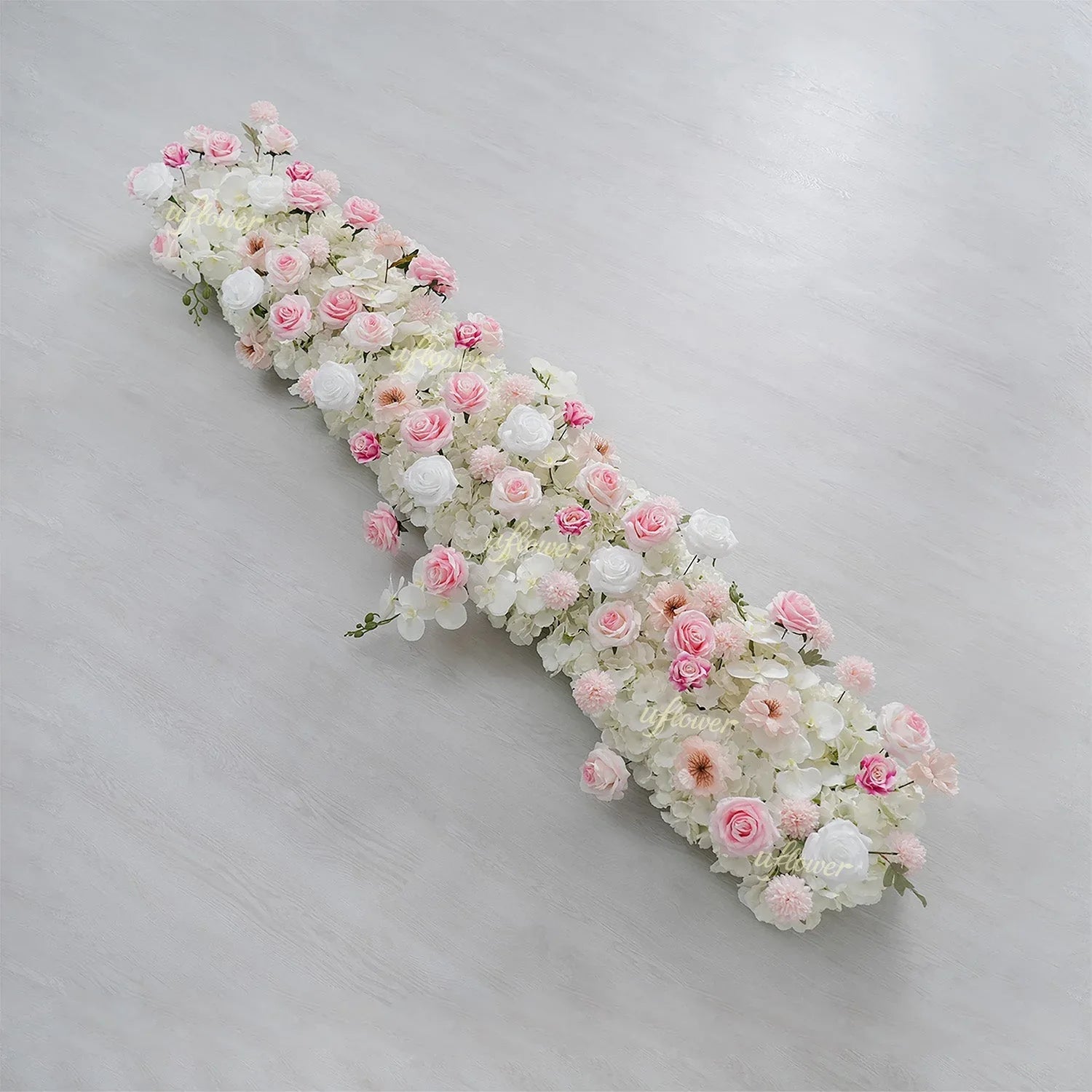 Uflower Artificial Pink White Flower Row Wedding KT Backdrop Decor SET80195 - Uflower
