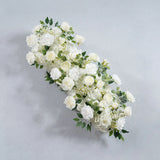 Uflower White Floral Arrangement Wedding Arch Backdrop Party Flower Row Decor MC80115-01