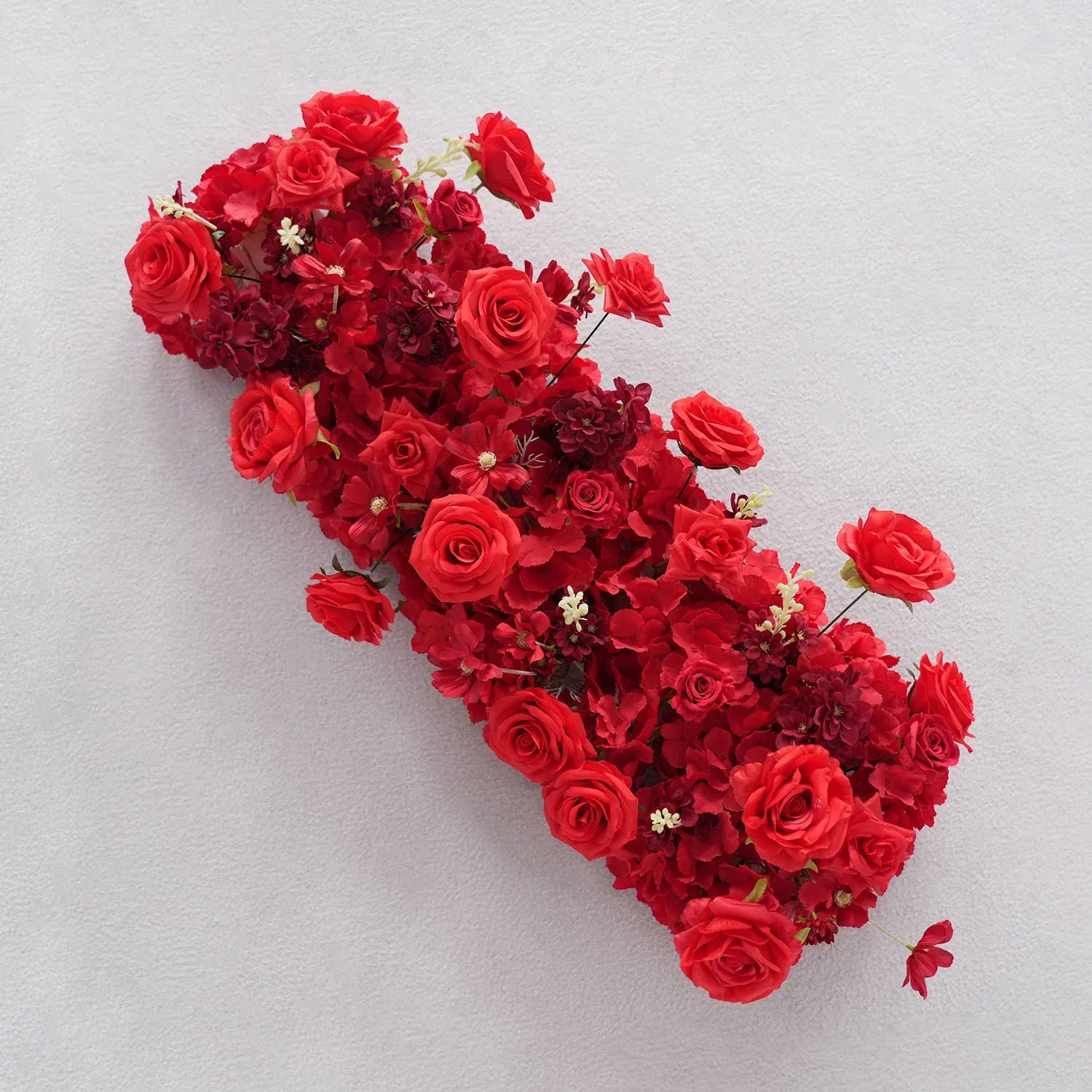 Uflower Artificial Red Rose Flower Row Sofa Table Runner Floor Flower Arrangement MC80126 - Uflower