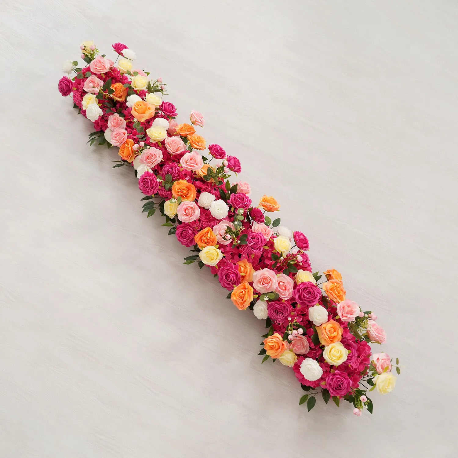 Uflower Orange Pink Table Runner Sofa Floral Wedding Backdrop Decor MC80096-03