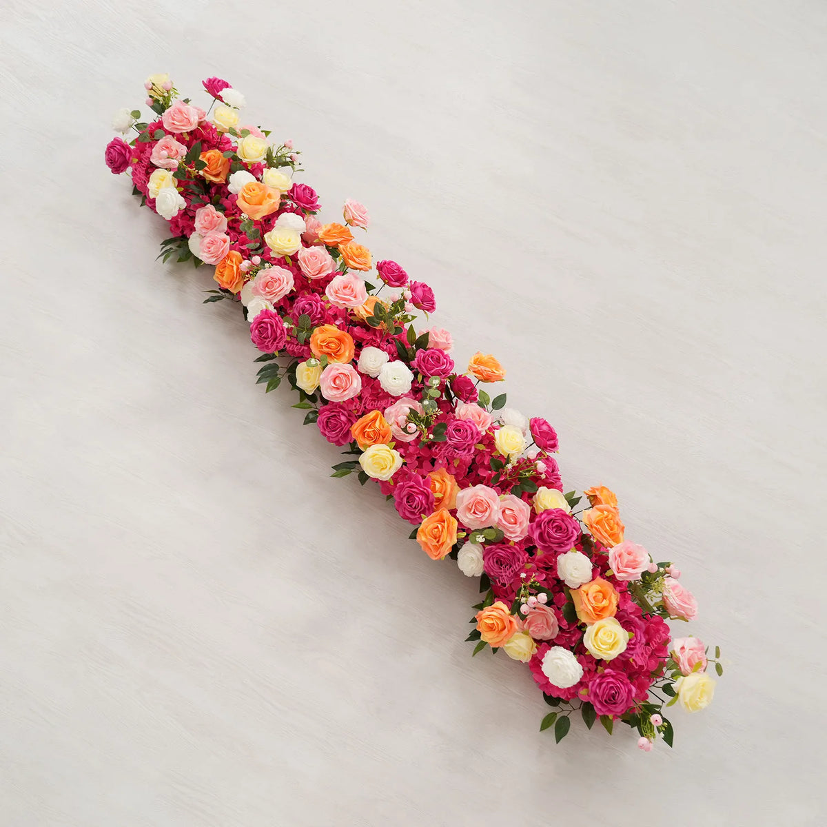 Uflower Orange Pink Table Runner Sofa Floral Wedding Backdrop Decor MC80096-03